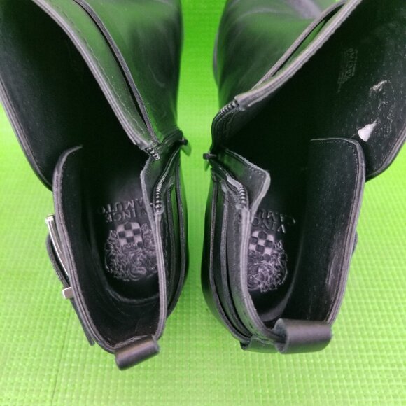 ✅Vince Camuto PEAMER Black Leather Ankle Booties W/Strap Womens 8M Western Style - Picture 5 of 11